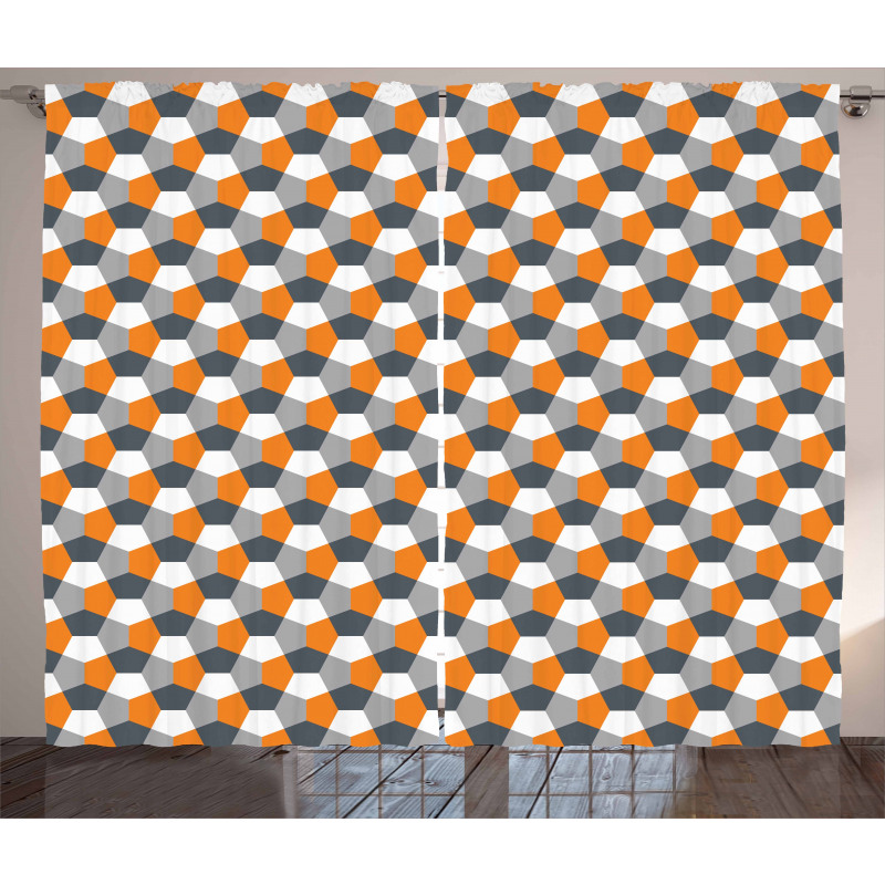 Modern Hexagonal Tile Curtain