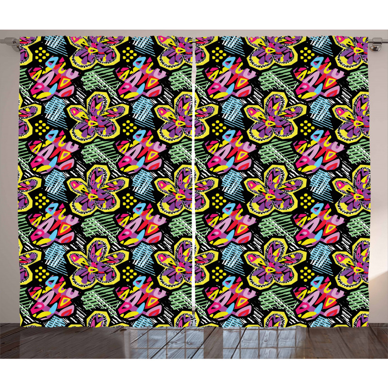 Vibrant Floral Curtain