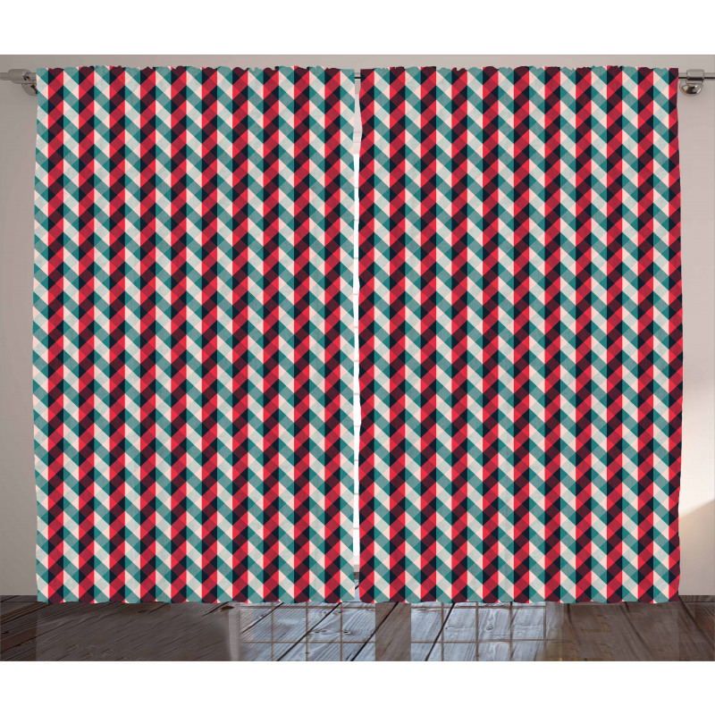 Country Style Checkered Curtain
