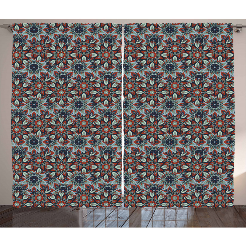 Vintage Floral Folk Curtain