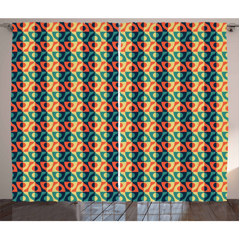 Grid Style Square Pattern Curtain