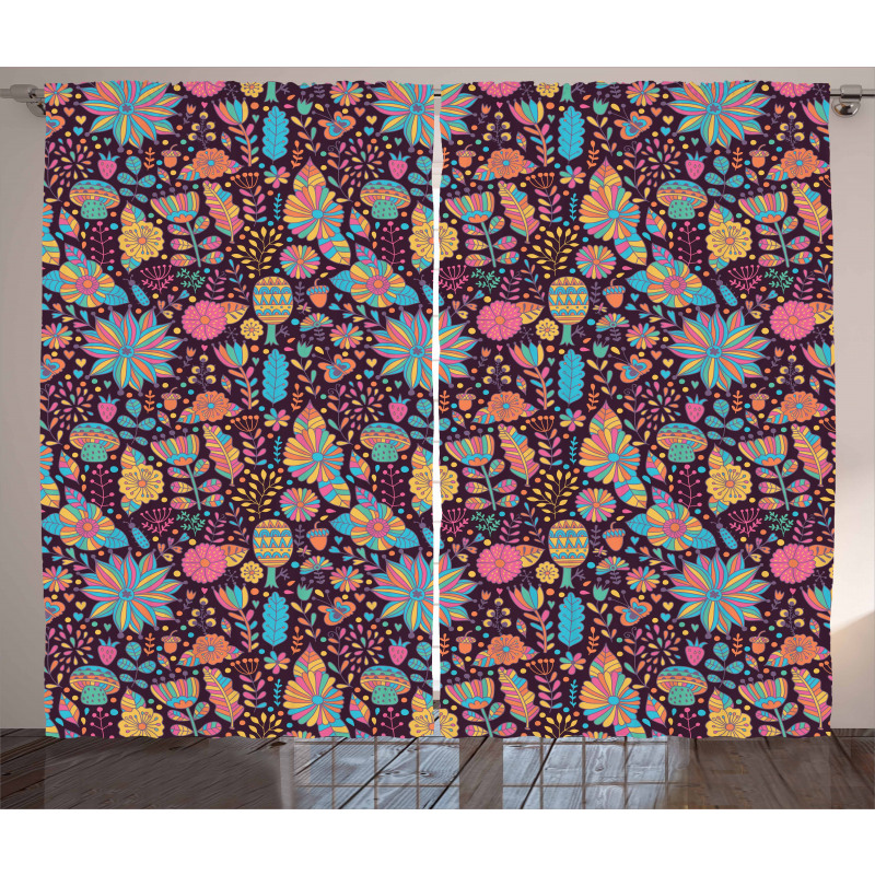 Doodle Scattered Dots Curtain