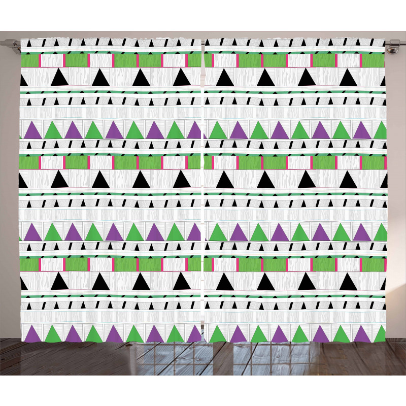 Tribal Triangle Design Curtain