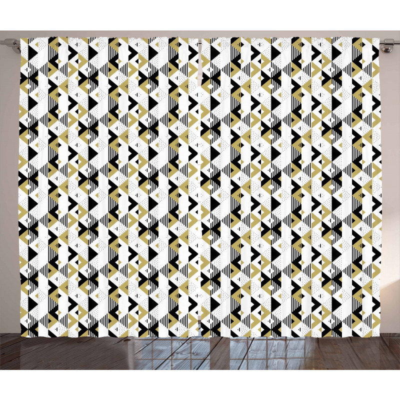 Triangles and Stripes Curtain