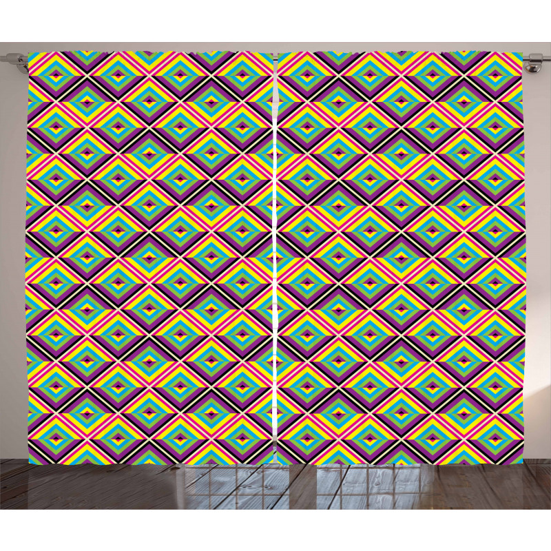 Rhombus Composition Curtain