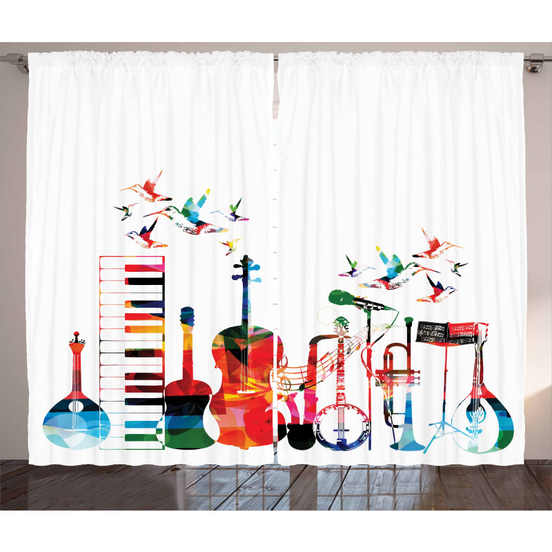 Colorful Instruments Curtain