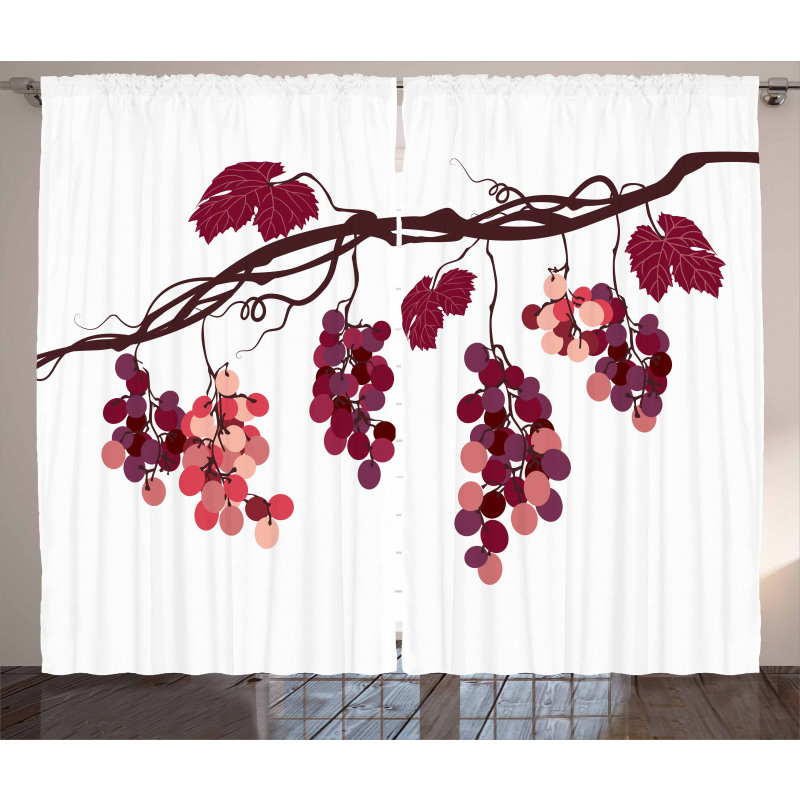 Vine Colorful Grapes Curtain