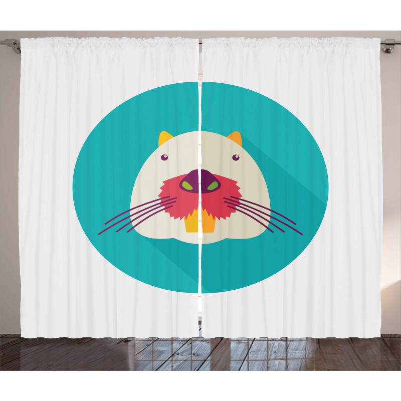 Cartoon Beaver Design Curtain