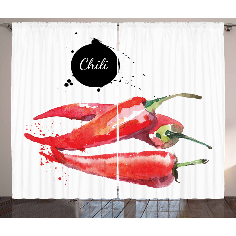 Chili Pepper Hot Spicy Curtain