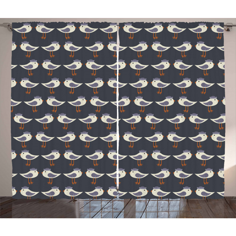 Cartoon Retro Animals Curtain