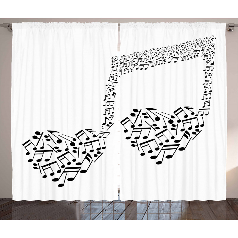 Musical Note Love Art Curtain