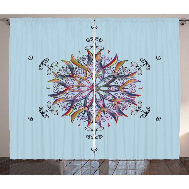 Doodle Motif Curtain