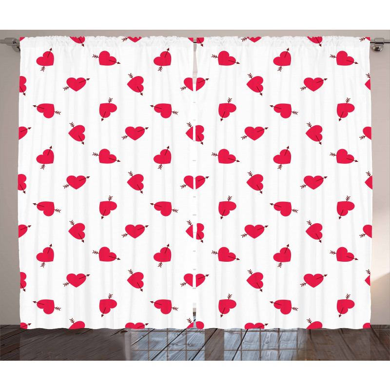 Cartoon Hearts Love Curtain
