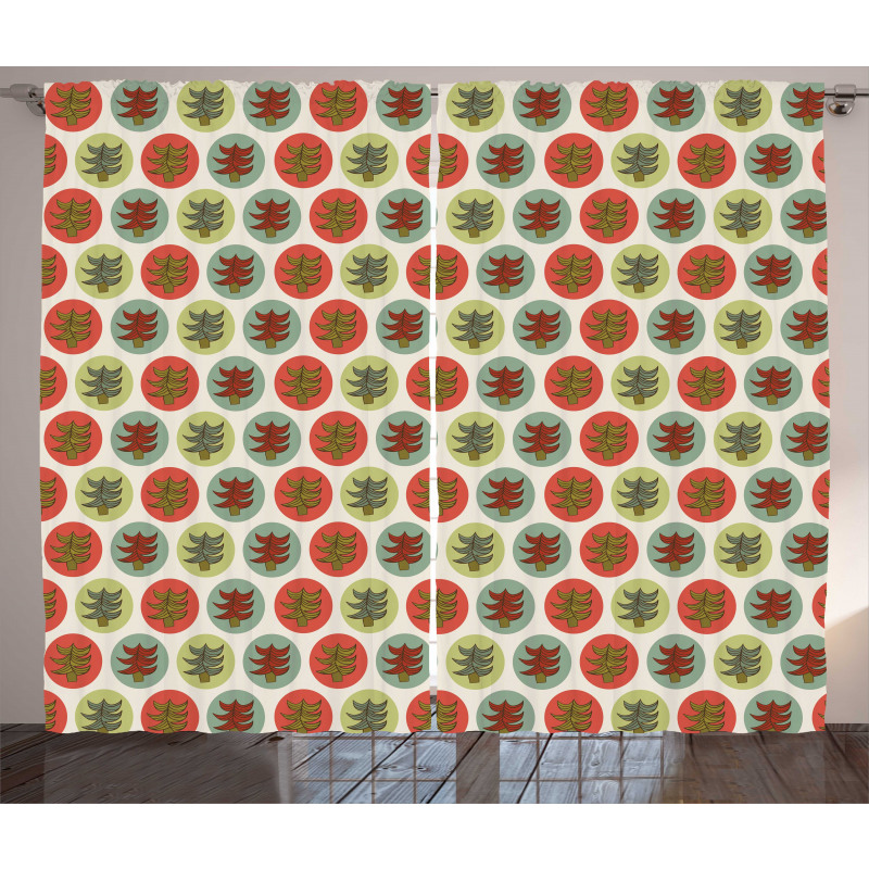 Abstract Spruces Xmas Curtain