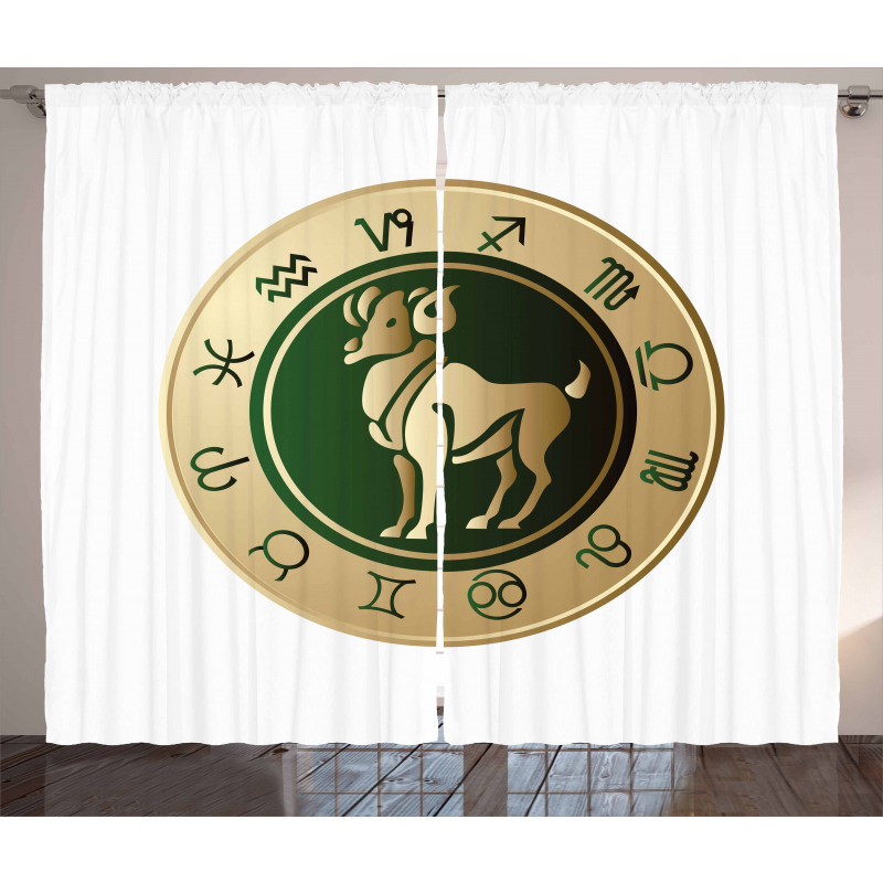 Circle Aries Art Curtain