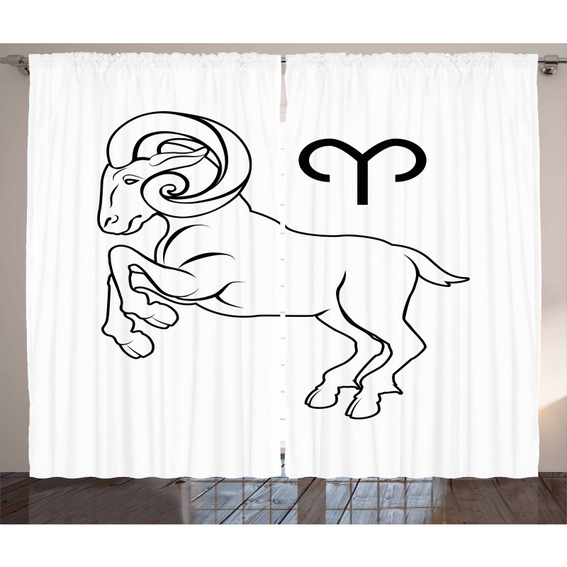 Horned Animal Art Curtain