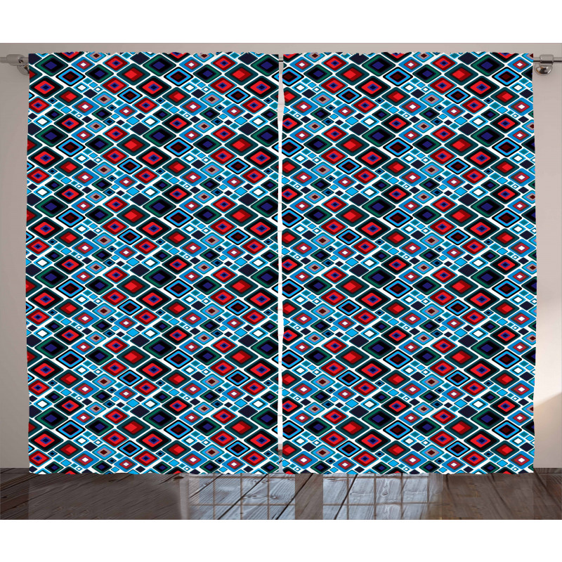 Abstract Squares Design Curtain