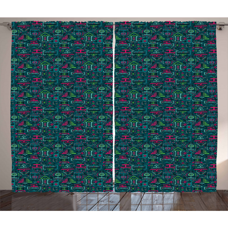 Vibrant Color Geometric Curtain