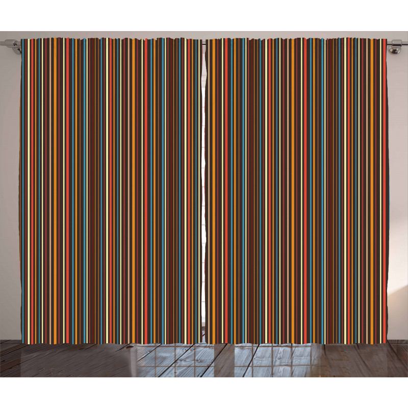 Colorful Vertical Lines Curtain
