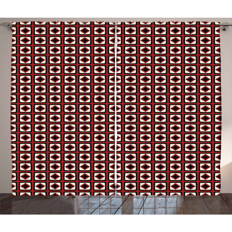 Grid Style Squares Curtain
