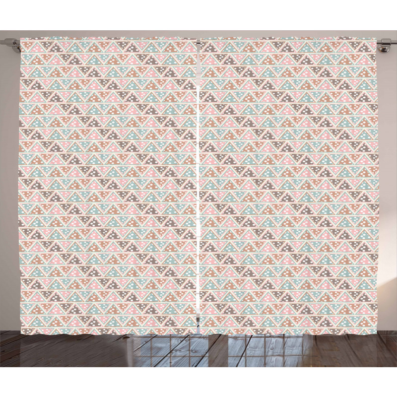 Pastel Toned Triangles Curtain