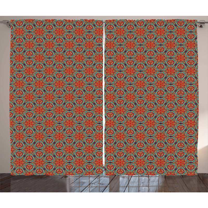 Doodle Floral Design Curtain