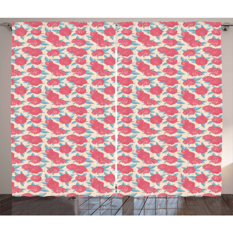 Gentle Rose Design Curtain