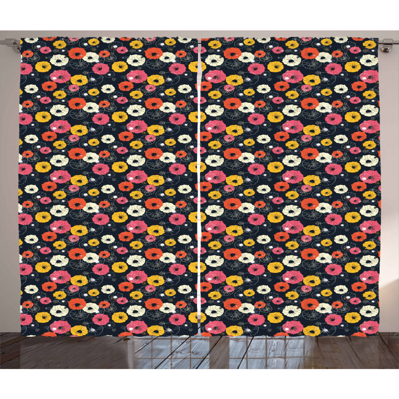 Colorful Spring Blooms Curtain