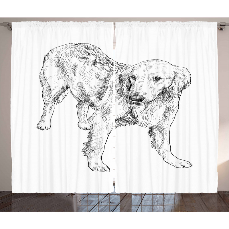 Young Dog Art Curtain
