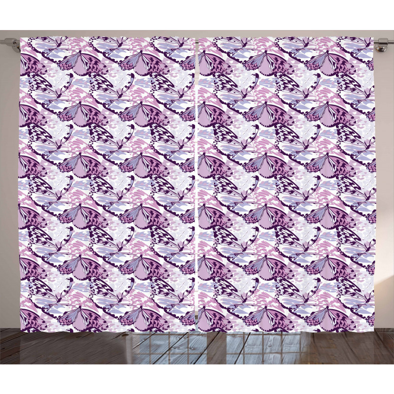Purple Wings Camo Curtain