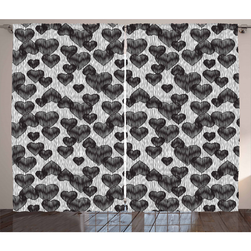 Gothic Hearts Tattoo Curtain