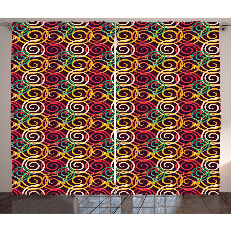Curved Spiral Arrows Curtain