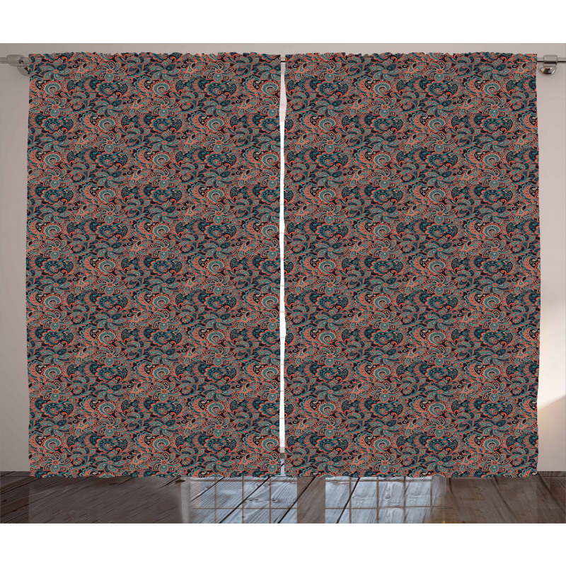 Oriental Paisley Motif Curtain