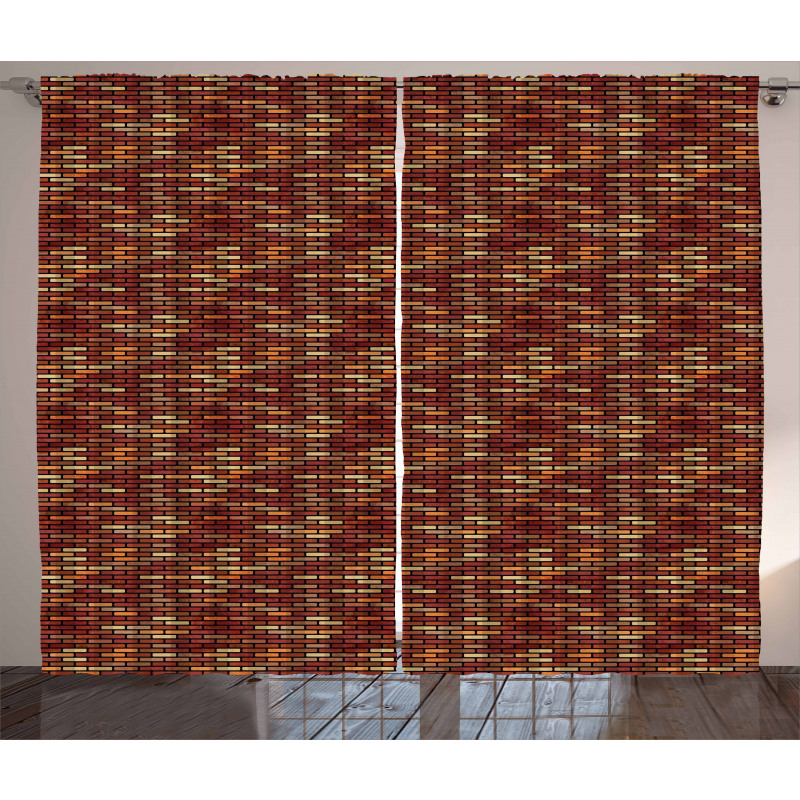 Brick Wall Earthy Colors Curtain