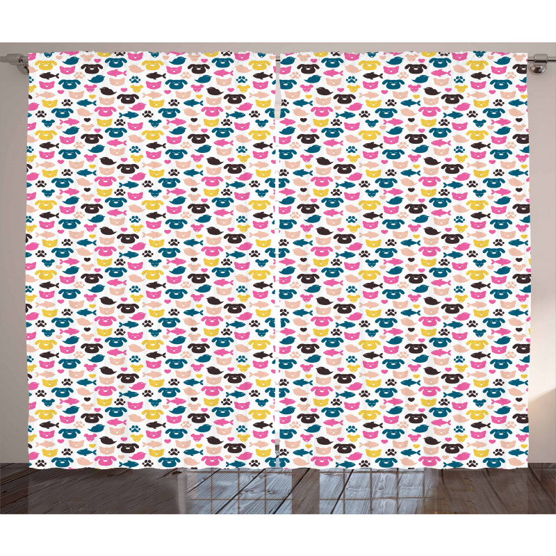 Colorful Cheerful Pets Curtain