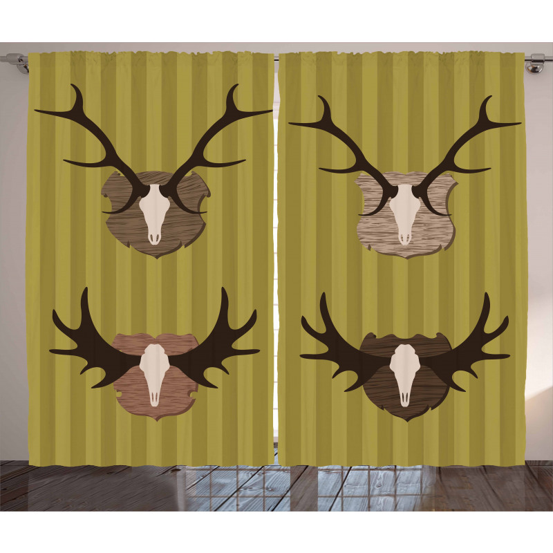 Deer Mous Horns Trophy Curtain