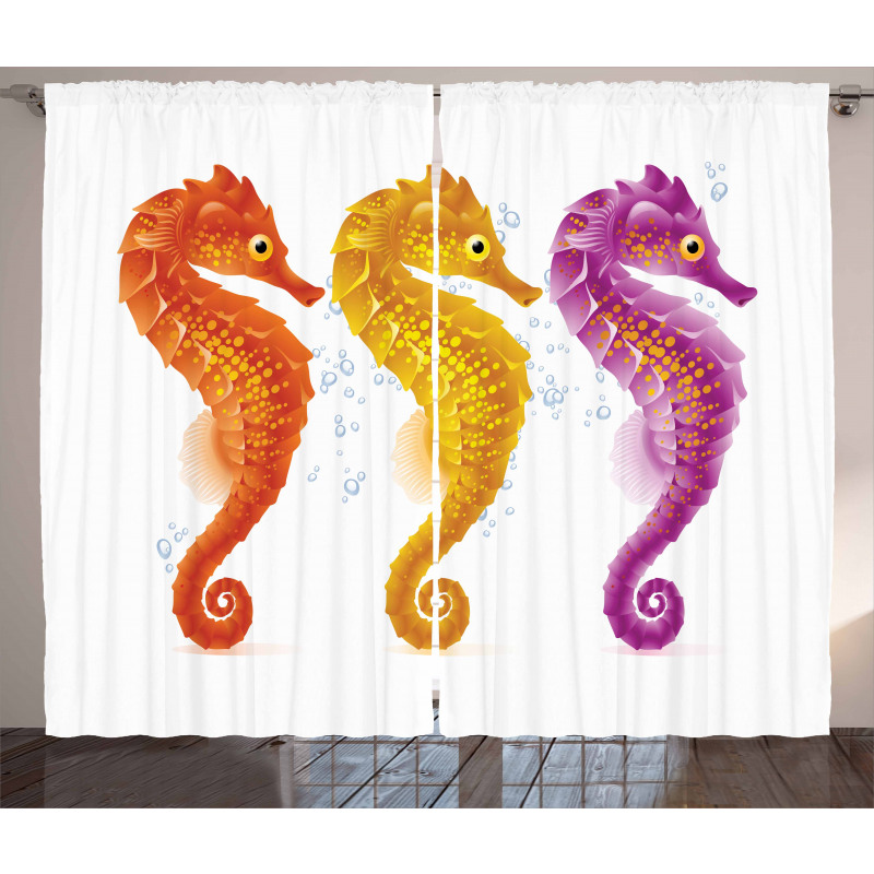 Seahorse Marine Tones Curtain