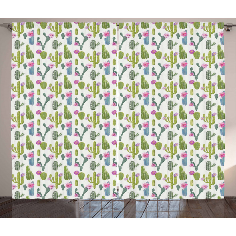 Saguaro Plant Floral Curtain