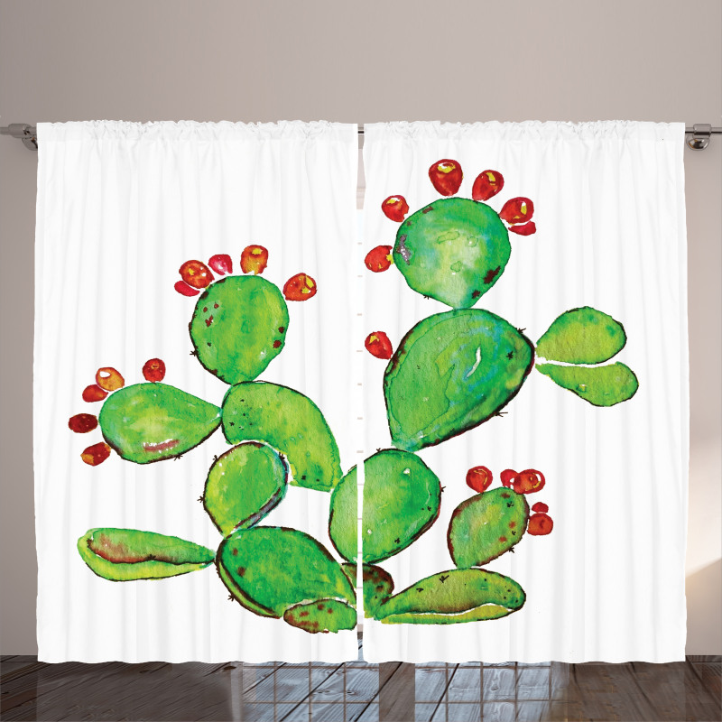 Ripe Prickly Pear Fruits Curtain