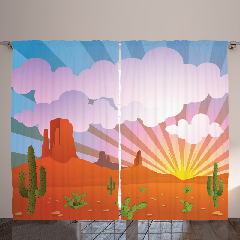 Abstract Desert Sunset Curtain