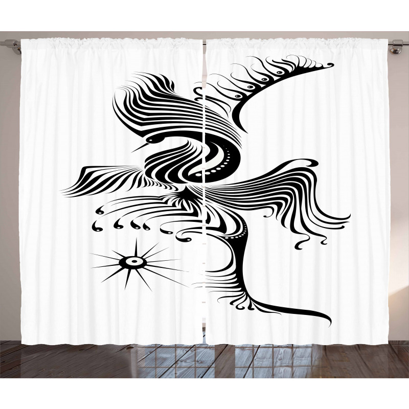 Abstract Phoenix Design Curtain
