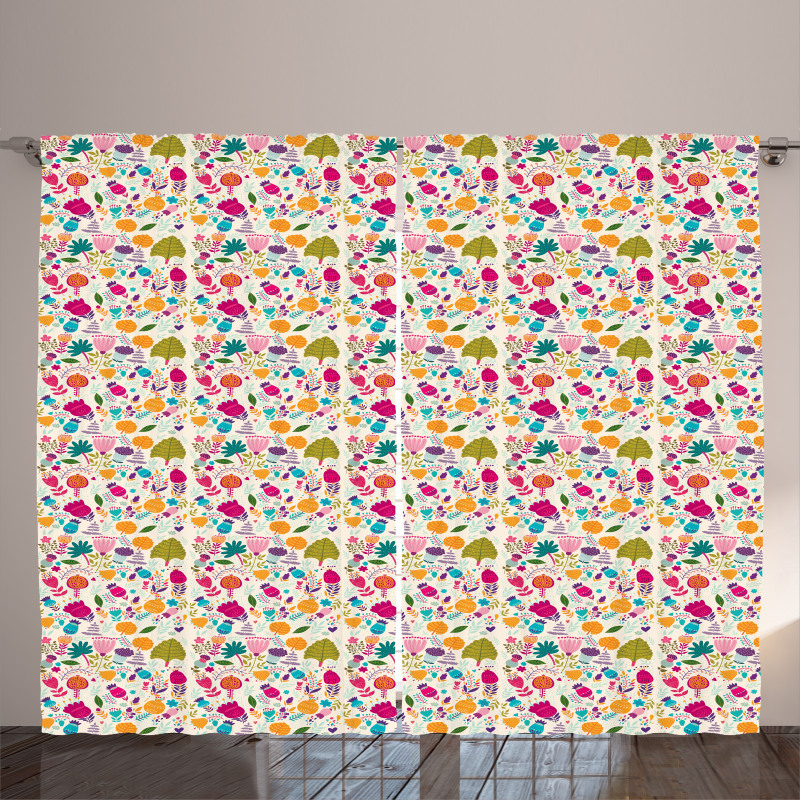 Ornamental Blossoms Curtain