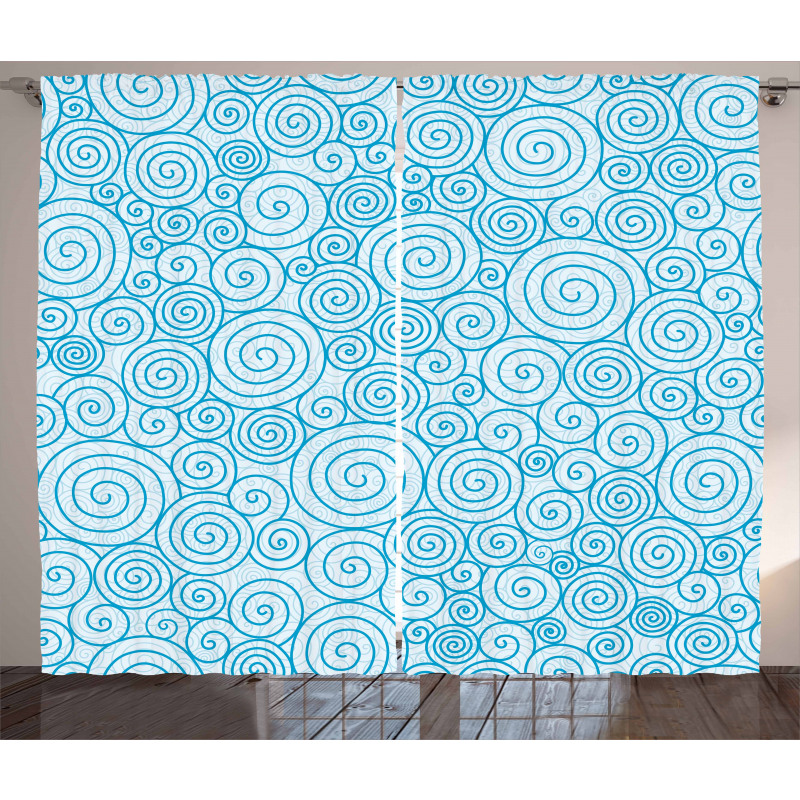 Sea Wave Swirls Curtain