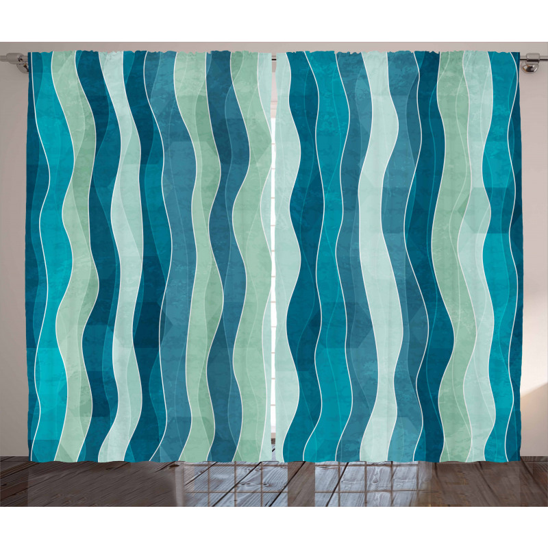 Grunge Wave Pattern Curtain