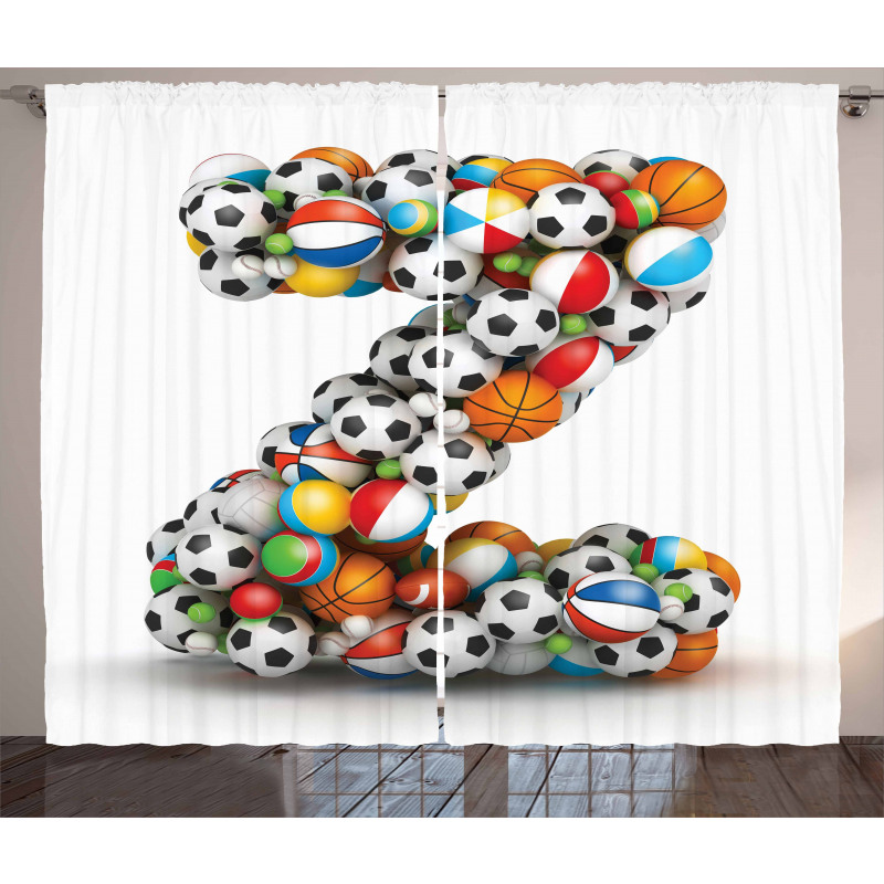 Colorful Sports Balls Curtain