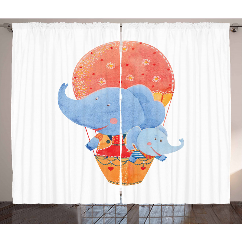 Elephant Hot Air Balloon Curtain