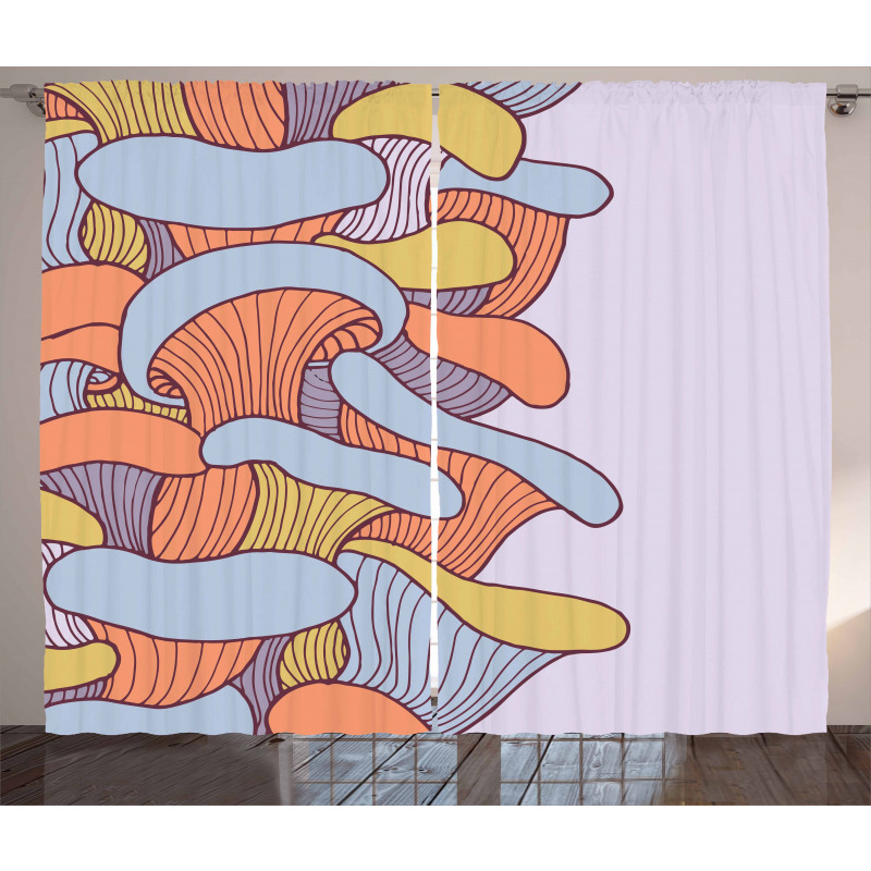 Abstract Doodle Season Curtain