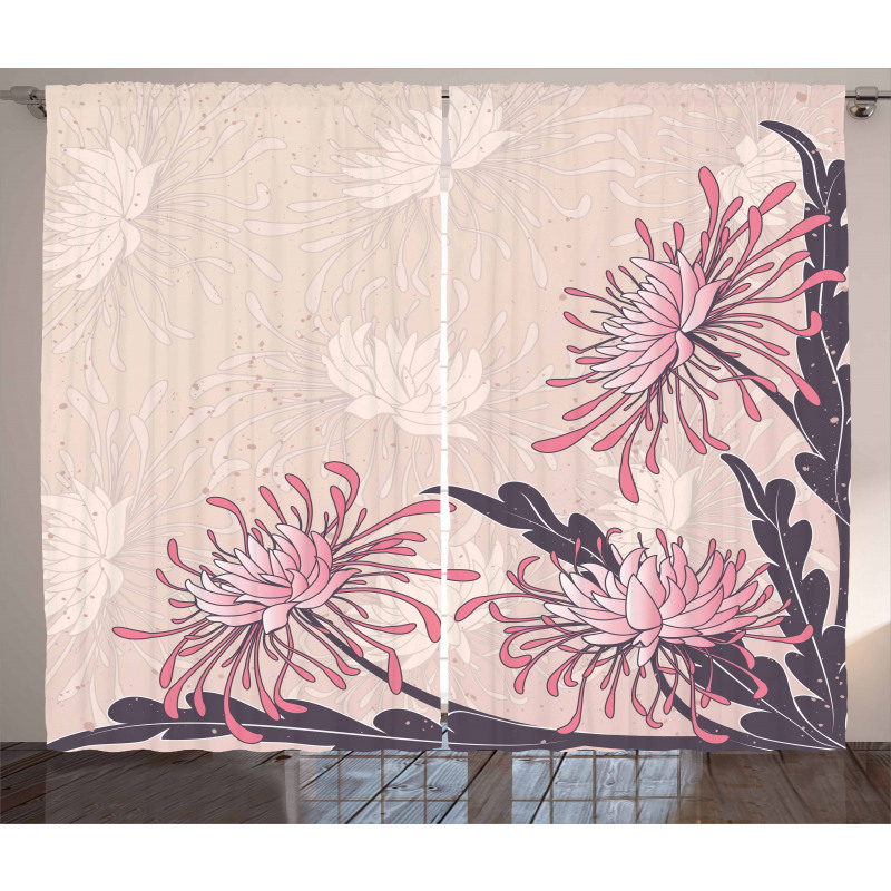 Chrysanthemum Bloom Curtain