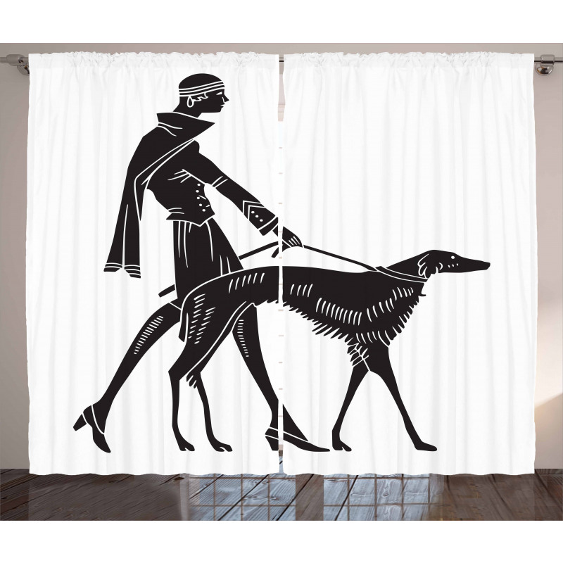 Fashion Woman Dog Curtain