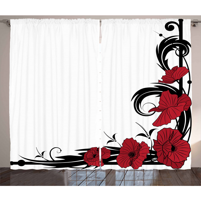 Poppy Bouquet Curtain